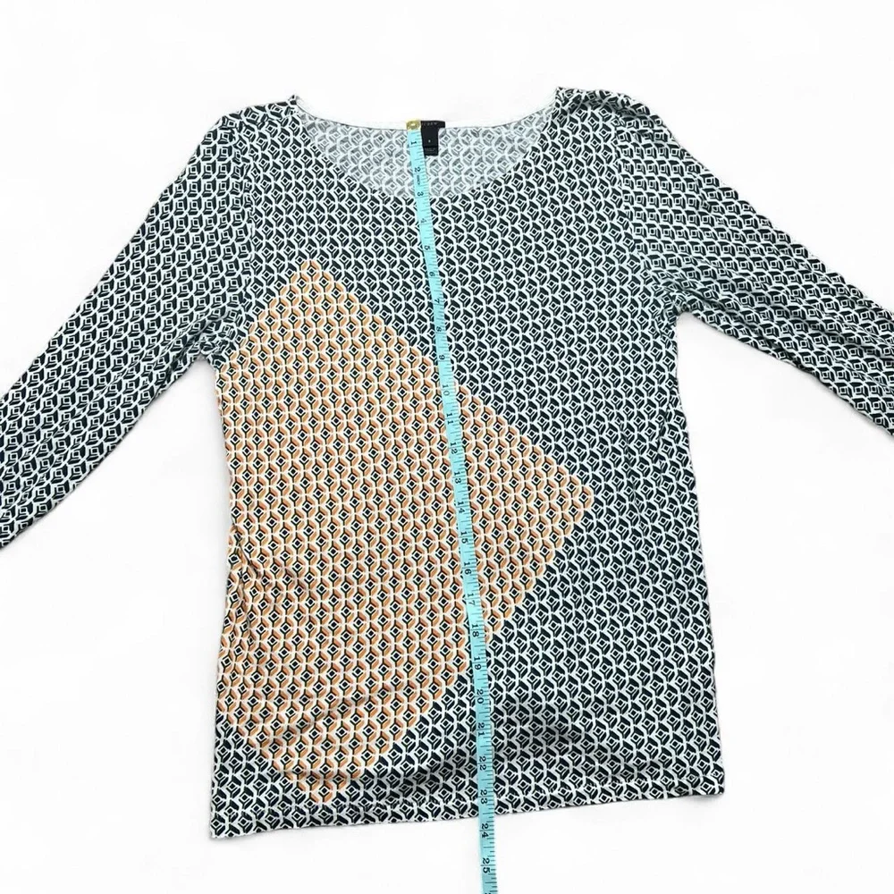 J.Crew Geometric Print Blouse Size Small Retro Inspired Top